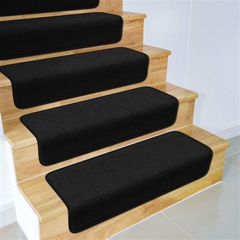 black carpet stair treads